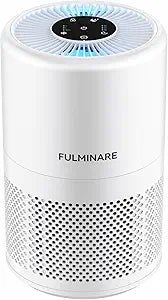 FULMINARE Air Purifiers for Home Bedroom 1095 Ft┬▓ Coverage HEPA Air Purifier for Large Room for Pets, Smoke, Kitchen, Office, 3 Speeds, Timer, Quiet, Auto Variable Frequency, Sleep Mode, White