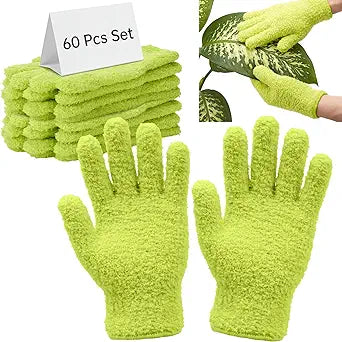 Shyyween 30 Pairs Microfiber Plants Dusting Gloves Indoor Gentle Leaf Cleaning Mitts Reusable Tight Space Dusting Glove Washable Dust Attracting Gloves for House, Car, Blinds, Furniture