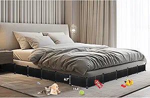 6.7" Height 248" Length in Tota Under Bed Blocker for Pets, Sturdy Under Couch Blocker Stop from Getting Under The Sofa Bed Furniture, Easy to Use, Black