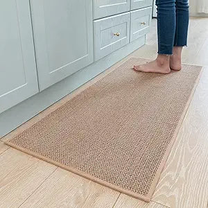 MontVoo Kitchen Rugs and Mats, Washable Non-Skid Kitchen Mats for Floor, Large Runner Rugs for Kitchen Floor, Front of Sink, Hallway, Laundry Room (Beige, 20"x70")