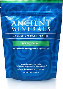 Ancient Minerals Magnesium Bath Flakes, Forest Calm Scent, 1.65lb