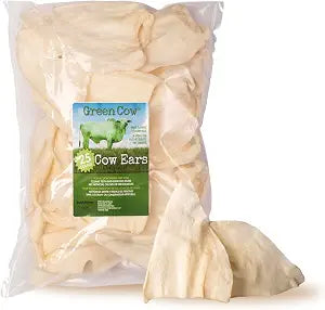 GreenCow Natural Cow Ears for Dogs  Single Ingredient, Rawhide Free Dog Chews  Free Range, No Artificial Preservatives  Dental Chew Treat  Available in 25, 50 & 100 Count Packs