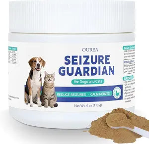 Seizure Guardian for Dogs and Cats, Nervous System Supplements Powder, Supplement of Pet Seizures with Skullcap Passion Flower for Supports Brain Health and Helps Manage Seizure Symptoms (4 OZ)