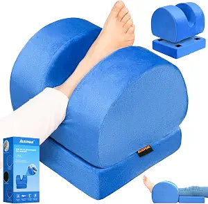 AUROPEAK Knee Replacement Pillow with Adjustable Height, Knee Surgery Recovery Equipment, Portable Leg Elevation Pillow, Leg Wedge Pillow Set for After Surgery Sleeping, Hip & Ankle Pain Relief, Rest