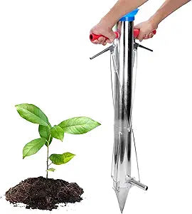 AIWFL Seedling Transplanter Long Handled Bulb Planter Tools Vegetable Young Plant Manual Plant Transplanter Stainless Steel Planting Garden Tools