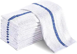 Universal Cleaning Towels, Bulk 36 Pack, 16 X 19 100% Cotton Fully Bordered Commercial Grade Terry Weave Cloth Bar Mops for Everyday Restaurant or Home Use