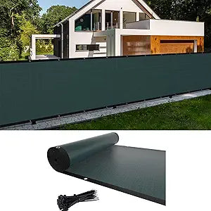 Cliselda 3ft x 50ft Privacy Fence Screen, Heavy Duty Fencing Mesh Shade Cover Fencing for Outdoor Yard Wall Garden Backyard, Cable Zip Ties Included (3' x 50', Green)
