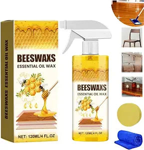 Natural Beeswax Spray, Beeswaxs Essential Oil Wax, Multi-Purpose Furniture Beeswax Wood Polish, Wood Cleaner Repairing and Care Spray, Restores Shine & Removes Scratches (1)