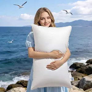Canadian White Goose Down Pillows King Size 1050 Fill Power, 80% Goose Down 20% Goose Feather Bed Pillows with 100% Cotton Shell 600 Thread Count Fluffy Soft Cozy (20"X36", Pack of 2)