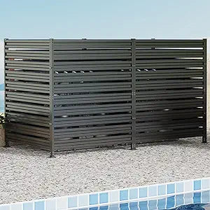 42" H x 38" W (3 Panels) Air Conditioner Fence, Metal Privacy Fence Panels for Outside, AC Unit Fencing, Trash Can Fencing, Pool Equipment Enclosure, Outdoor Privacy Wall for Outside, Patio, Black