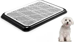 Mifoci Dog Pee Pad Holder Potty Tray Portable Dog Litter Box Toilet Training for Indoor Outdoor Small Medium Large Pet Puppy (Black,19.69 x 14.17 Inches,2 Pcs)