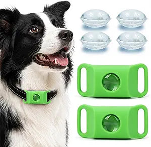 Pendant for Dogs, Adjustable Collar Tag for Small Medium Large Breeds, Water-Resistant Dog Pendant 2 Pcs with 4 Extra Refills Green