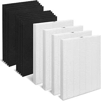 4+12 Pack True HEPA Replacement Filter Compatible with Fellowes AeraMax 200 Filter AeraMax 190/200/DX55/DB55 Air Clean Purifier,Part# 9287101 9324101, 4 Aera-Max 200 Replacement + 12 Pre (4)