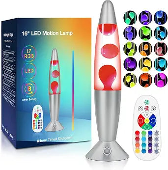 16 Inch Large LED Liquid Motion Lamps with Remote Control, 17 Color Changing Lamp LED Night Light Table Mood Lamp for Living Room Bedroom Office, Christmas Holiday Birthday Gifts for Adults Boys Girls