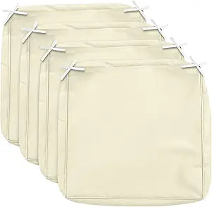 COSHNIBI Patio Cushion Covers 24'' X 22'' X 4'', Waterproof and Fade-Resistant Outdoor Cushion Cover Replacement for Outdoor Slipcovers,Rattan Chair Sofa & Lounge Seat - 4 Pack, Beige(Covers Only)