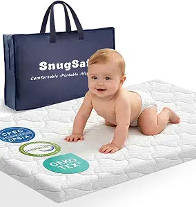 Pack and Play Mattress, 1.5" Thick Comfortable Soft & Firm Breathable Pack n Play Mattresses, Portable Baby Playpen Mattress with Carry Bag, Removable Washable Cover - 38"x26"x1.5"