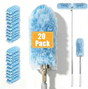 Duster Kit-6 Ft Extendable Handle, 20 Disposable Microfiber Refills