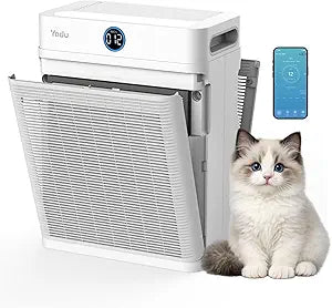 YADU Air Purifier for Large Rooms up to 2,540 sq ft, H13 HEPA Air Cleaner with Double-Sided Filter, WiFi Control & AQI Display, 18dB Quiet for Pet Hair & Cat & Office Captures Dust & Smoke