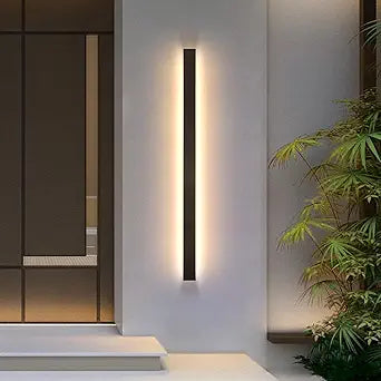 AioTio Modern Outdoor Wall Light, 47inch Exterior Lighting Fixture Wall Mount,Black IP65 Waterproof Porch Lights Wall Sconce,3000K Long LED Linear Outside Lighting for Garage, House,Front Door