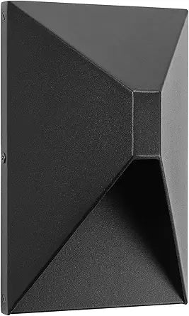 Maxxima LED Outdoor Porch Light, Black Sconce - 650 Lumens, 5 CCT 2700K/3000K/3500K/4000K/5000K, Modern Exterior Patio Wall Wash Sconce, Exterior Fixture for House, Enterway, Doorway