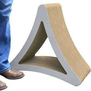 PetFusion 3-Sided Vertical Scratch Play & Perch Cat Scratching Post, 24" x 10.5" x 21.1", Multiple Angle Cat Scratching Pad; 6 Usable Sides, 100% Recyclable Cardboard Lounge