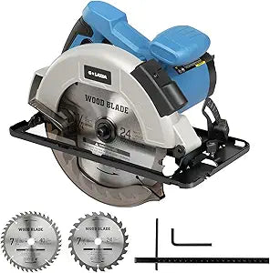 11A Corded Circular Saw with Laser Guide, 6000RPM Electric Circular Saw, 7-1/4" Blade, Max Cutting Depth 2-1/2" (90) and 1-7/8" (45), Carpentry Tool for Woodworking Plastic Precision Cutting