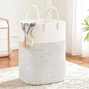 Artfeel Laundry Basket,Woven Cotton Rope Laundry Hamper,100L Versatile Storage for Dirty Clothes,Baby Toys,and Blankets in Bathroom, Nursery,and Living Room