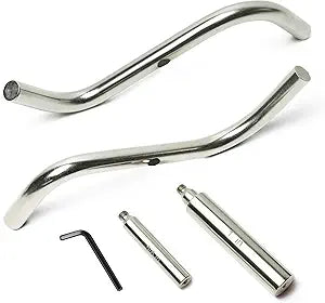 S Shaped Stainless Steel Tool Rest Set with 1" and 5/8" Stems for Woodturning Lathe Bowl Turning.