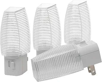 DEWENWILS Plug in Night Light with Switch, Manual ON Off LED Nightlight for Kids, Nursery, Bedroom, Bathroom, Hallway, Stairways, Corridor, Garage, Warm White, 4 Pack