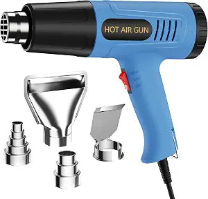 Heat Gun, 900W Hot Air Gun with 2 Temp Settings 572 & 1112F, Overload Protection, 4 Nozzles, 5FT Cord, Heat Shrink Gun for Crafts, Resin, Vinyl Wrap, Soldering & Phone Repair