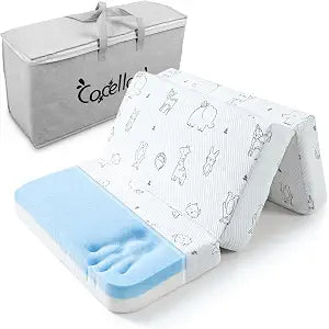 Pack and Play Mattress Pad, 38x26 Dual-Sided Soft & Firm Memory Foam Pack N Play Mattresses Foldable Portable Mattress for Pack n Play with Breathable Animal Jacquard Cover & Travel Bag