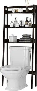 UTEX Over The Toilet Storage Shelf, 3-Tier Bathroom Shelves Over Toilet, Behind Toilet Bathroom Organizer (Espresso)
