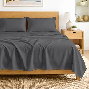 SGI bedding 100% Egyptian Cotton Sheets Queen Size  600 Thread Count Sheets Set, Soft, Cooling, 15" Deep Pocket, Luxury Hotel Bedding, Breathable, Durable - Dark Grey