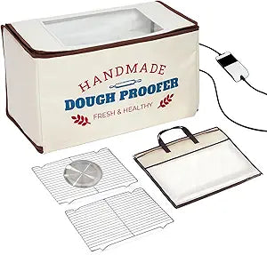 Extra Large Folding Dough Proofing Box with 3-Sided Heating, Temp Control (50-130), 24-Hour Timer, Beep Alert, Storage Bag  Ideal for Sourdough, Pizza, Yogurt & Seed Starting