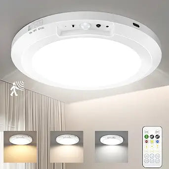 Rechargeable Motion Sensor Ceiling Light Indoor Closet Light with Remote