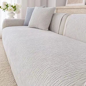Waterproof Couch Cover for Dogs,Nonslip Sofa Cover for L Shaped Sofa,Washable Furniture Protector Pet Friendly(White,36"x70")