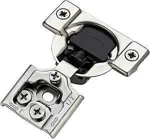 Ravinte 60 Pack (30 Pairs) 1/2 Inch Overlay Soft Close Hinges for Kitchen Cabinets - Satin Nickel Hidden Concealed Hinge, Stainless Steel, Self Closing