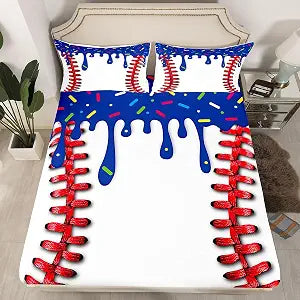 Baseball 16 Ice Bed Sheets Twin Size Boys Girls Women Deep Pocket