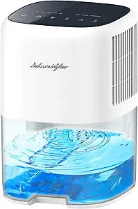 Small Dehumidifier for Home 44OZ Quiet with Auto Off & Defrost 5 Timers 3 modes 10 Color Lights 3 Brightness 260 Sq.ft Portable Dehumidifiers for Basement Bedroom Bathroom RV Closet