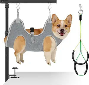 niffgaff Adjustable Dog Grooming Arm with Clamp, 2640 Height, M Hammock with Back Buckle, No-Sit Grooming Restraint for Small & Medium Dogs