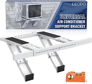 No Drilling Window AC Support Bracket, Adjustable Support Fits Single & Double-Hung Windows, Air Conditioner Holder Bracket Heavy Duty Steel Holds Up to 300lbs, for 5000-24000 BTU Units