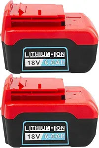 2 Pack 18V 6.0Ah Lithium-Ion Replacement Battery Compatible with Porter-Cable PC18B PC18BLEX Batteries, Fits 18V Cordless Tools Drills Circular Saws Reciprocating Saws