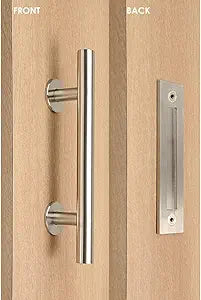 Modern and Contemporary Pull and Flush Door Handle Set / Commercial / Residential Grade Stainless Steel / Satin Finish