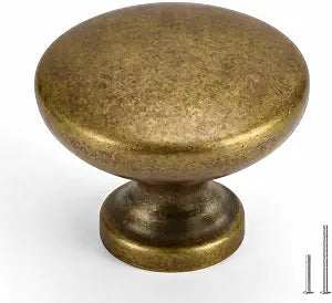 homdiy 10Pack Antique Brass Cabinet Knobs Vintage Knob Solid Zinc Alloy