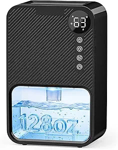 Dehumidifier,128oz Visible Water Tank 1000 sq.ft Dehumidifier for Home Γ Quiet Portable Unit with 24-Hour Timer, Auto Shut-off, Sleep Mode & 7-Color Night Light for Bathroom, Bedroom, Basement, RV