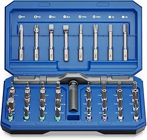 42 in 1 Magnetic Screwdriver Set, AMIR Ratchet Screwdriver Set for Christmas Gifts, DIY Repair Tool Kit with Magnetic Multi Bit, Rotatable T Handle for Furniture, Computer