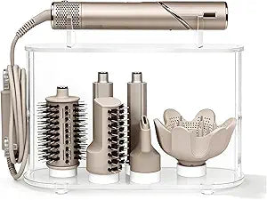 Affogato Storage Holder Compatible with Shark FlexStyle HD430C, Desktop Organizer for Storage Attachments, Acrylic Hairdryer Rack with Cord Hanger for Accessories Curlers Brushes Diffuser
