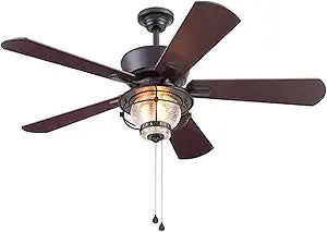 Harbor Breeze Merrimack II 52-in Matte Bronze LED Indoor/Outdoor Ceiling Fan with Light Kit (5-Blade)