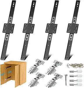 28" Hidden Cabinet Door Slide,48lb Capacity Pro Kit with Forstner Bit & Soft-Close,for Hidden Cabinet Doors,Pocket Door Hardware for Kitchen, Pantry, Closet