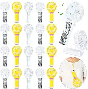24 Pcs Back to School Small Personal Portable Fans Mini Handheld Fan Bulk Cute Fans Favor for School Party Gift Outdoor Sport Cooling Supplies